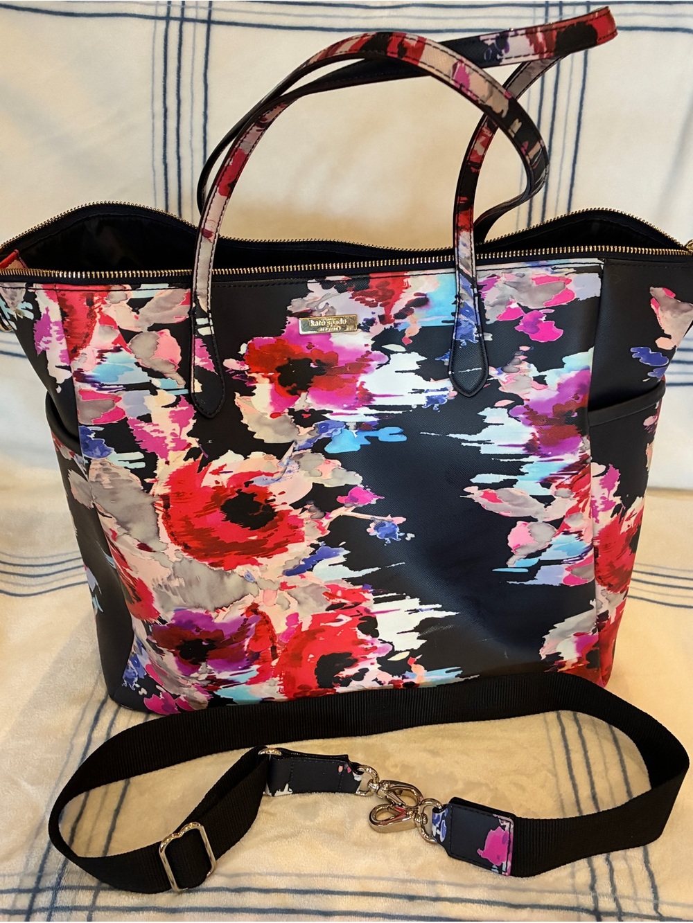 Kate Spade Floral Multicolor Tote Bag with Shoulder Strap